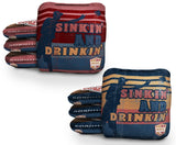 Cornhole Bags 8 Pro Cornhole Bag Set - Sinkin and Drinkin Red & Blue