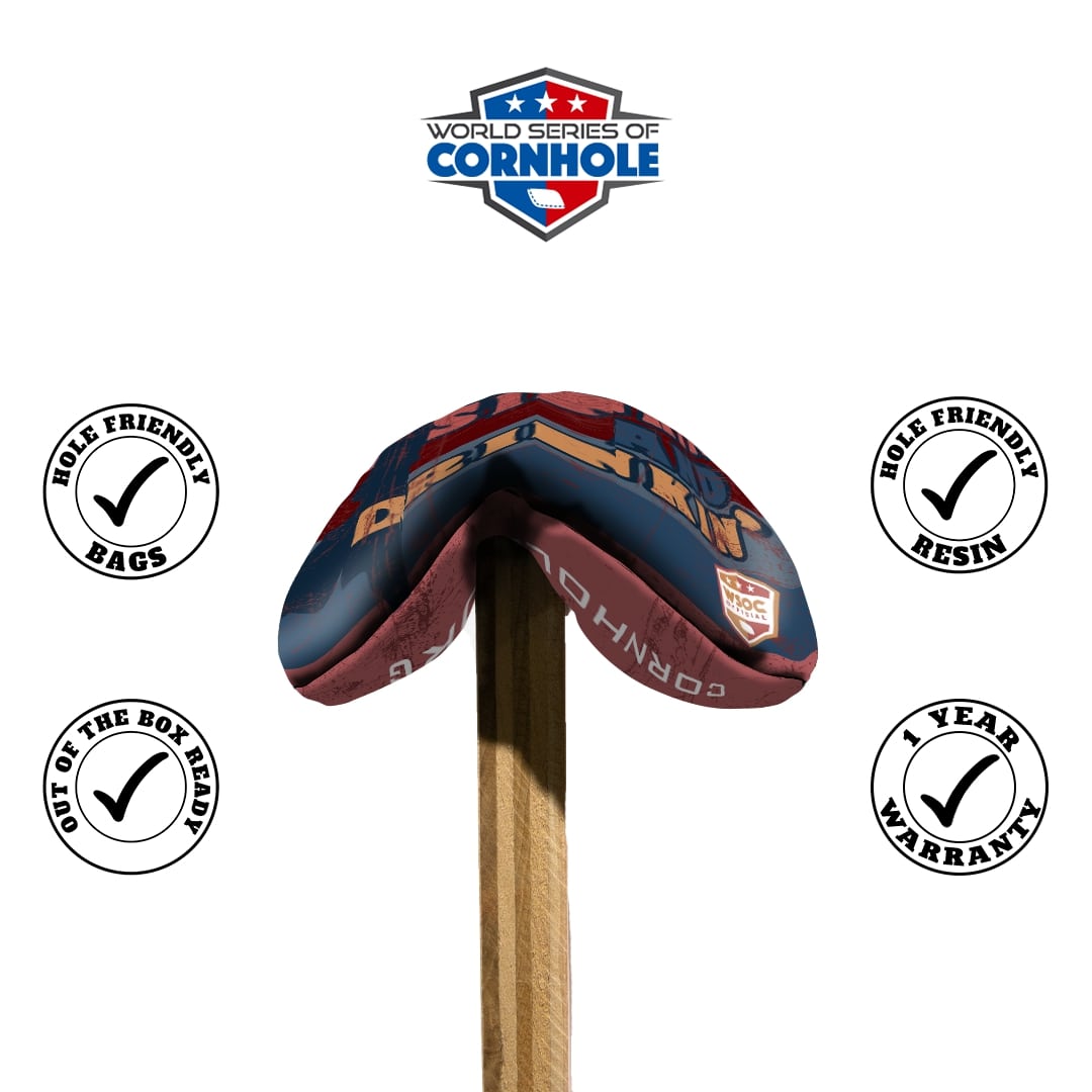 Cornhole Bags 8 Pro Cornhole Bag Set - Sinkin and Drinkin Red & Blue