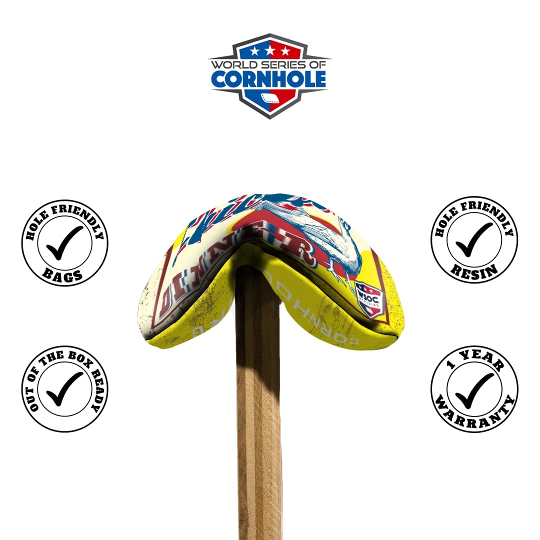 Cornhole Bags 8 Pro Cornhole Bag Set - Winner-Winner Chicken Dinner Yellow & Red
