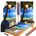 Palm Tree on Beach-2 Cornhole Boards Wraps (Set of 2)