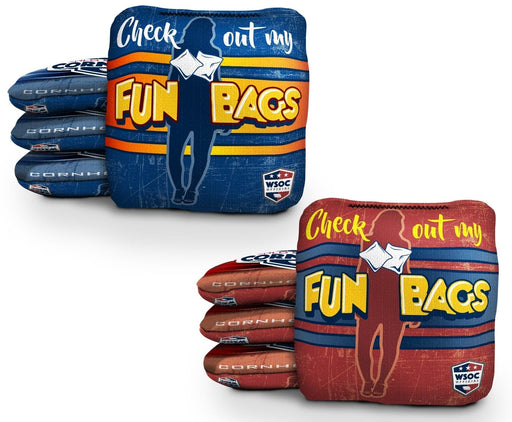 Cornhole Bags 8 Pro Cornhole Bag Set - Check Out My Fun Bags - Blue & Red