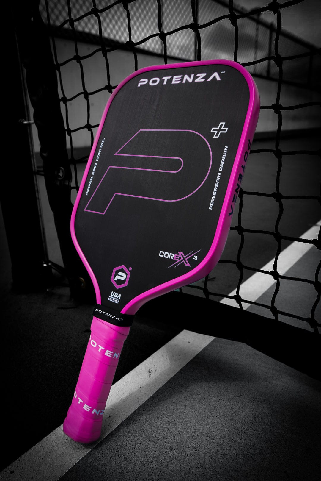 PRO Paddles P+ PowerSpin Carbon COREx3 (Neon Pink)
