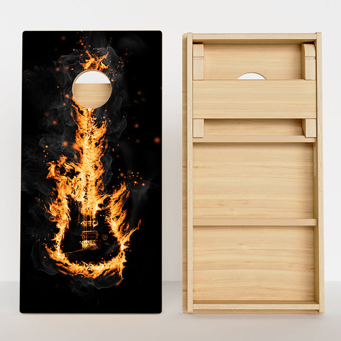 Flaming Guitar Professional Cornhole Boards