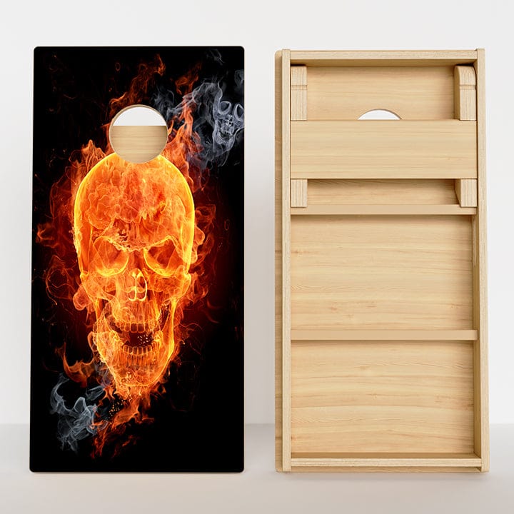Boards Flaming Skull Professional Cornhole Boards