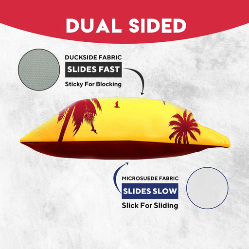 Red Blue Palm Sky Cornhole Bags
