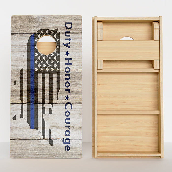 Duty Honor Courage Blue Line Professional Cornhole Boards