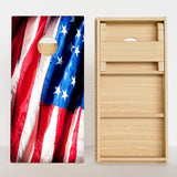 Boards American Flag Wavy Rustic Professional Cornhole Boards