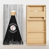 Boards Chicago Black & White Baseball Professional Cornhole Boards