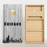 Boards Chicago Black & White City Baseball Professional Cornhole Boards