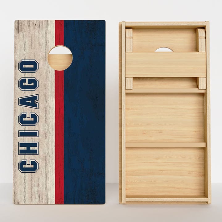 Boards Chicago Baseball Red White & Blue Professional Cornhole Boards