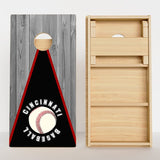 Boards Cincinnati Baseball White & Red Professional Cornhole Boards