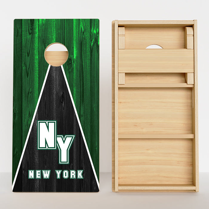 New York Green & Black Football Professional Cornhole Boards
