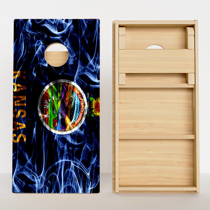 Kansas Flag Professional Cornhole Boards