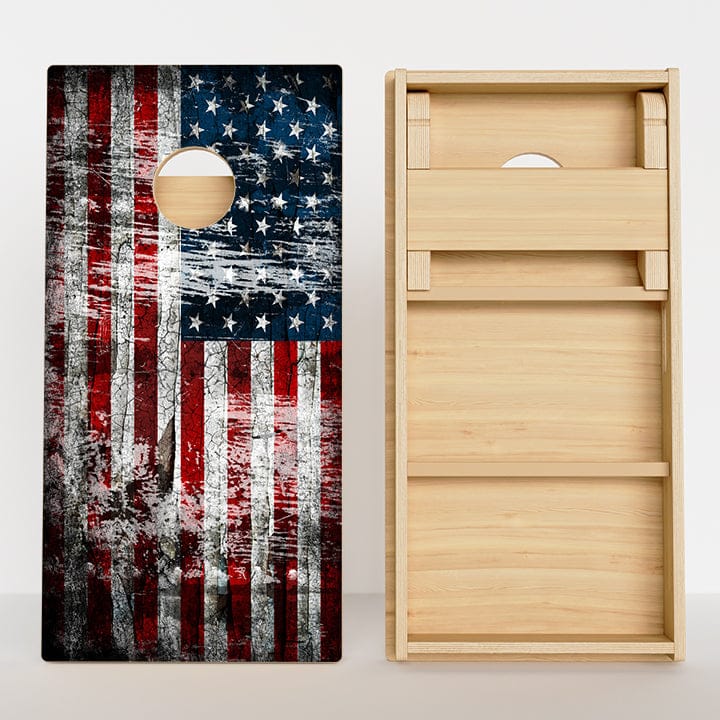 Boards Rustic American Flag Professional Cornhole Boards