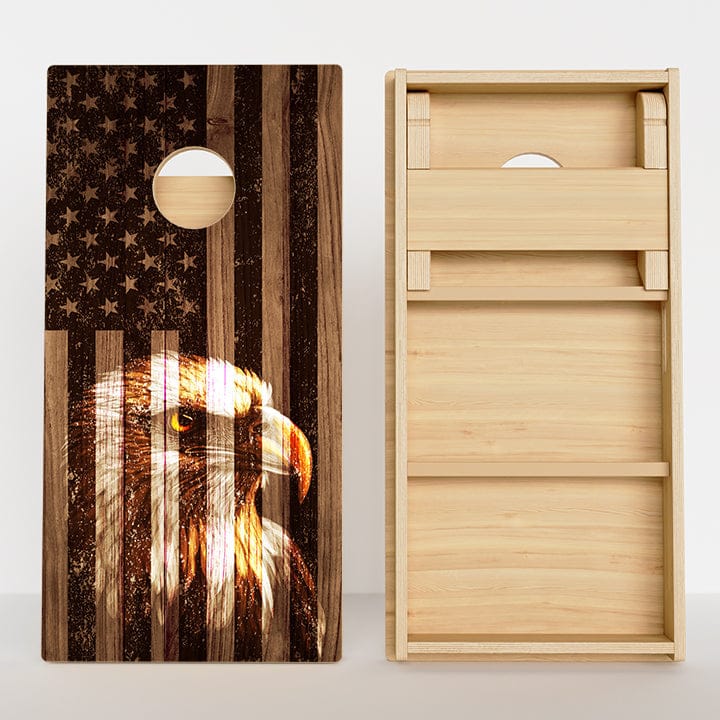 Boards Faded Bald Eagle American Flag Professional Cornhole Boards