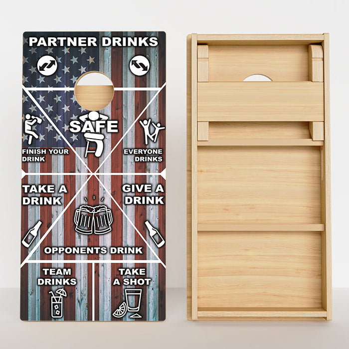 American Flag Drinking Game Professional Cornhole Boards