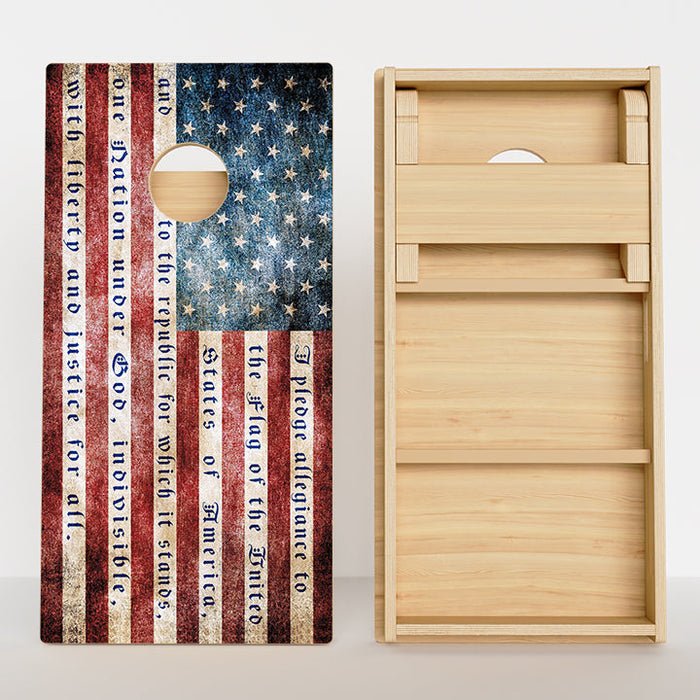 Pledge Of Allegiance American Flag Professional Cornhole Boards