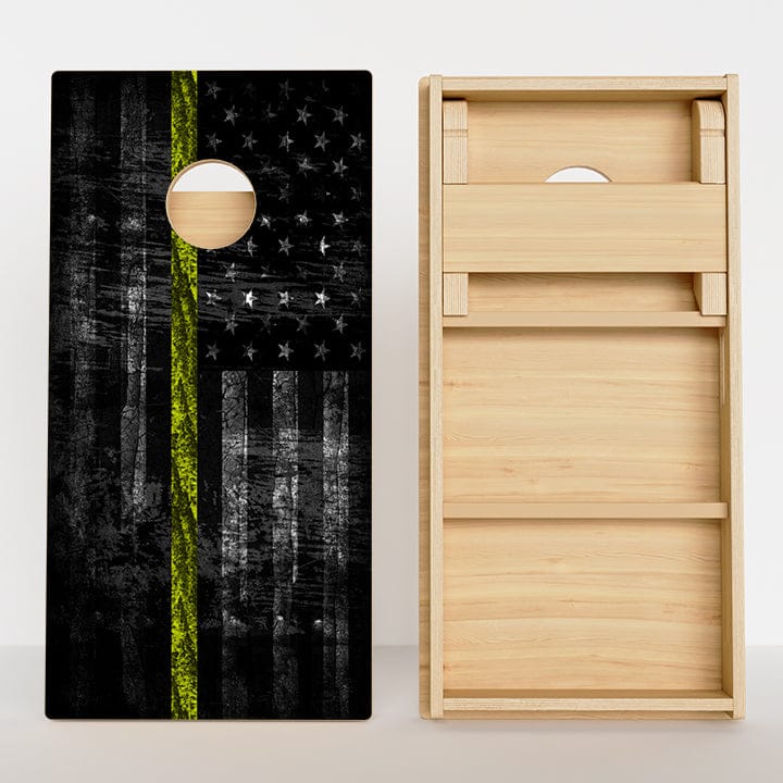 Boards Thin Yellow Line Dispatch Flag Professional Cornhole Boards