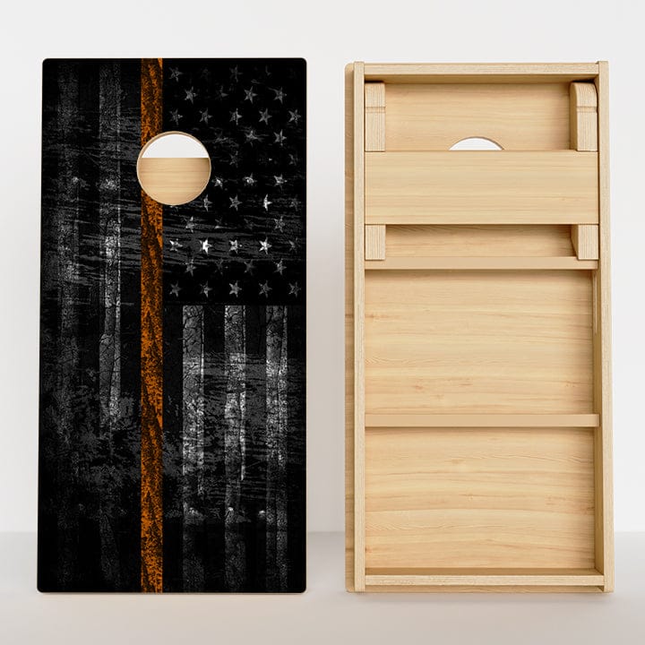 Boards Thin Orange Line Flag Professional Cornhole Boards