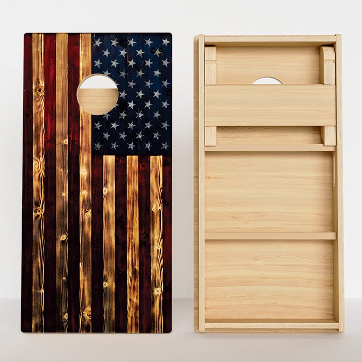 Boards Rustic American Flag Professional Cornhole Boards