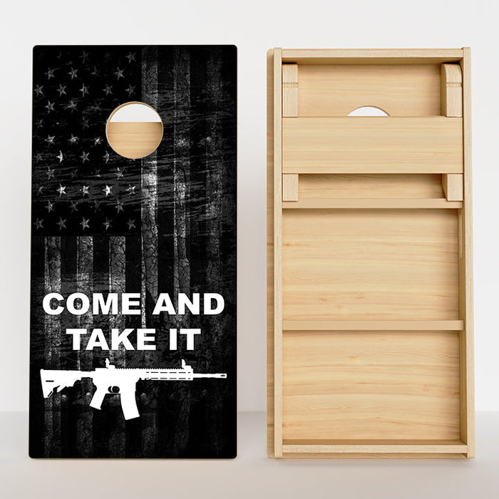 Come And Take It American Flag Gun Professional Cornhole Boards