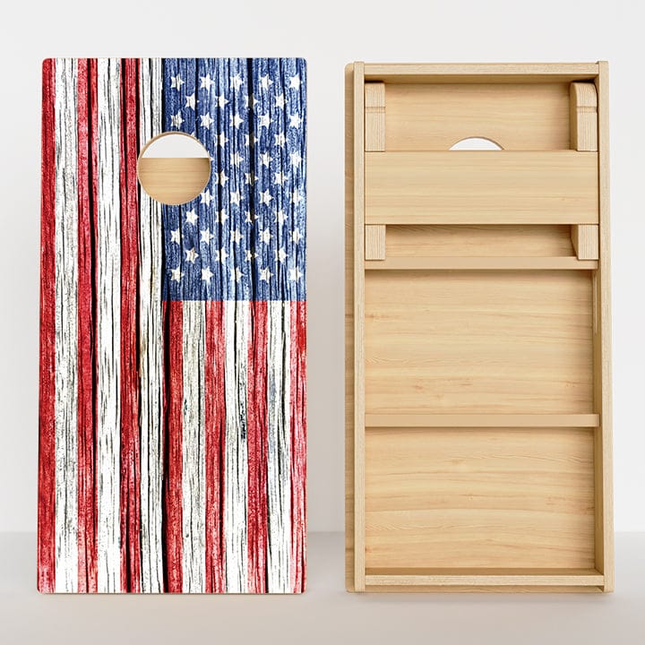 Boards Rustic Wood Flag American Flag Professional Cornhole Boards