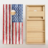 Boards Rustic Wood Flag American Flag Professional Cornhole Boards
