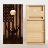 Boards Wood Inspired American Deer Flag Professional Cornhole Boards