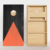 Boards Wood Grain With Orange Professional Cornhole Boards
