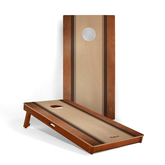 Cornhole Boards Mocha 2ft x 4ft Graphic Wood Classic Cornhole Set | Classic Beach Stripes Collection
