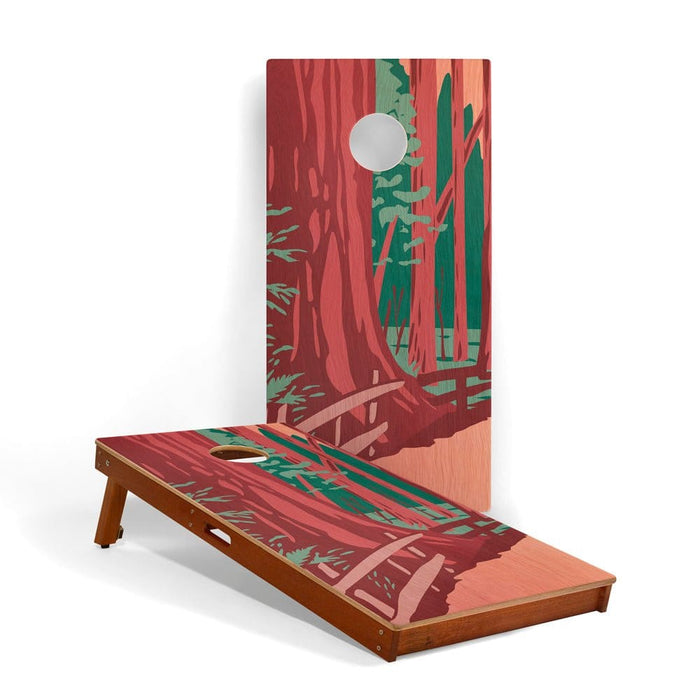 Cornhole Boards Redwoods 2ft x 4ft Graphic Wood Classic Cornhole Set | National Parks Inspired Collection