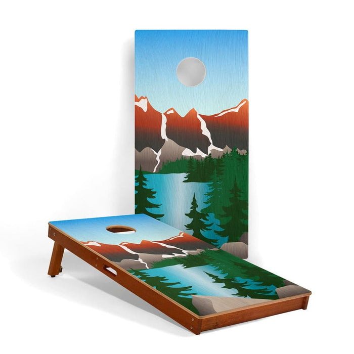 Cornhole Boards Rocky Mountains 2ft x 4ft Graphic Wood Classic Cornhole Set | National Parks Inspired Collection