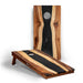 Cornhole Boards Black 2ft x 4ft Resin & Wood Classic Cornhole Set | Live Edge River Collection