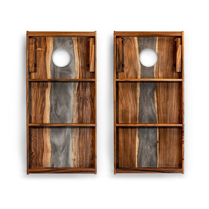 Cornhole Boards 2ft x 4ft Resin & Wood Classic Cornhole Set | Live Edge River Collection