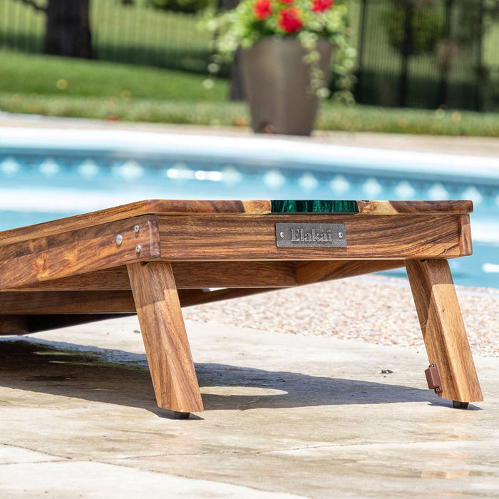 Cornhole Boards 2ft x 4ft Resin & Wood Classic Cornhole Set | Live Edge River Collection