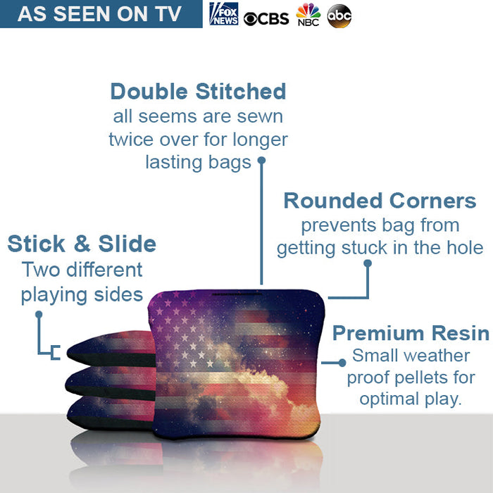 American Flag Smoke Cornhole Bags