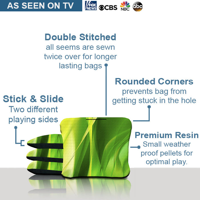 Green Texture Cornhole Bags