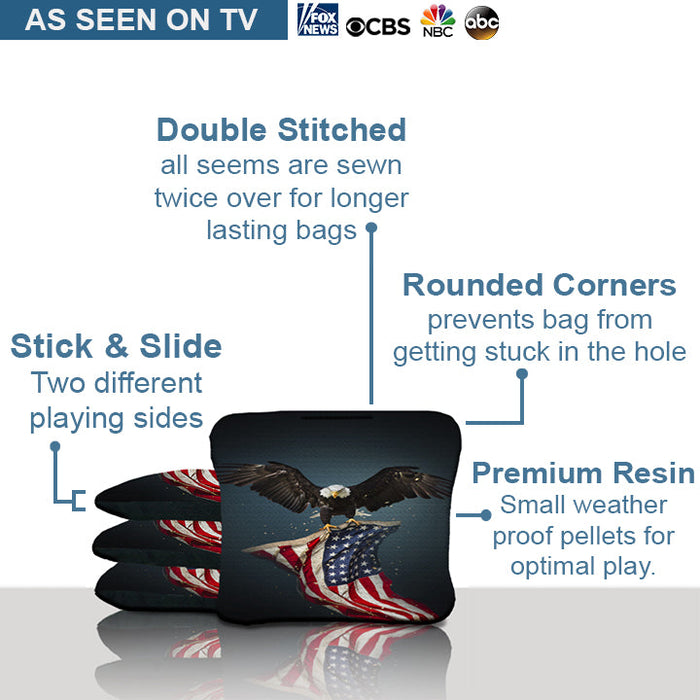 Eagle Carrying American Flag Cornhole Bags