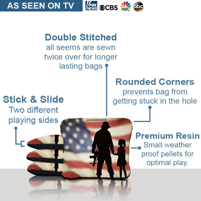 American Solider & Daughter Cornhole Bags