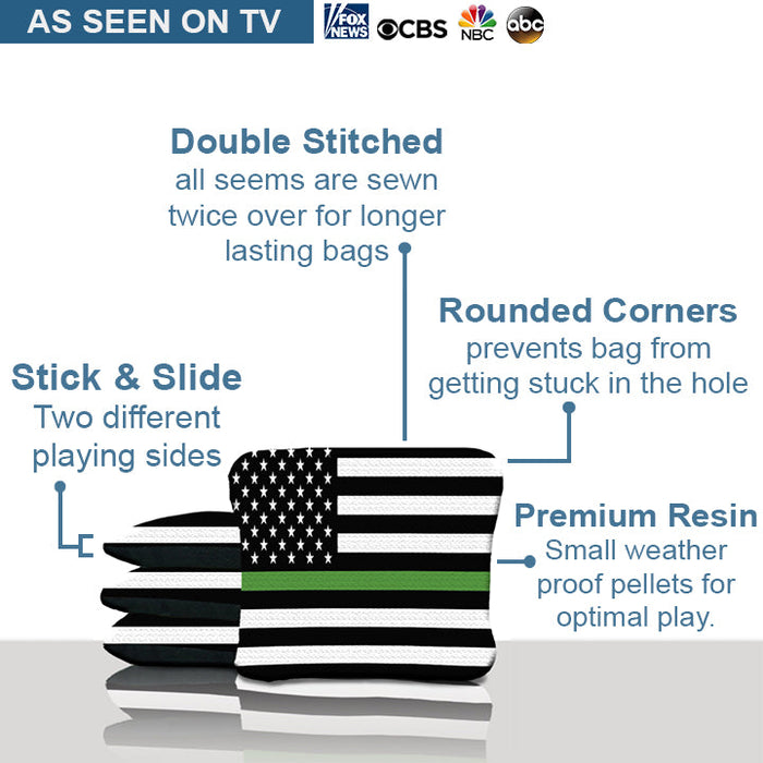 Green Line Cornhole Bags