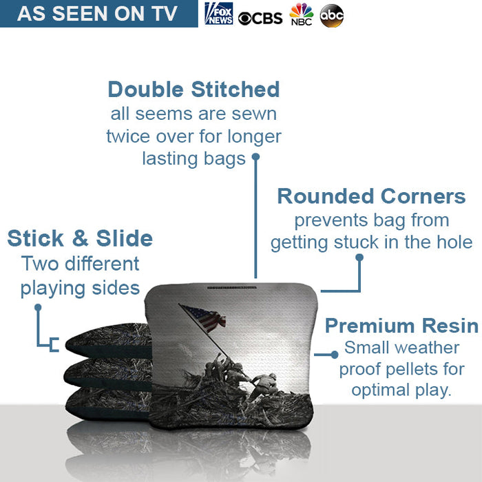 Soldiers Planting American Flag Cornhole Bags