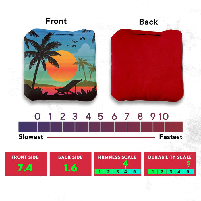 Green Blue Beach Cornhole Bags - Set of 8