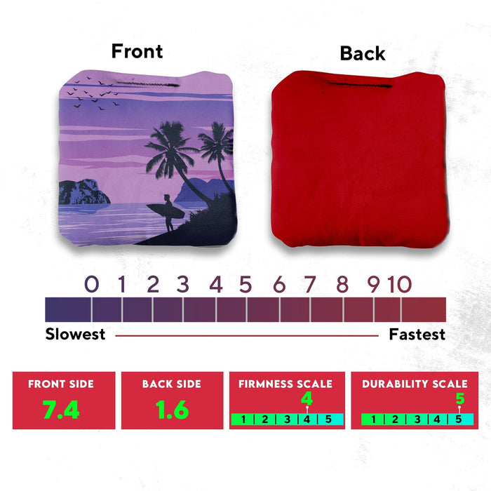 Orange Purple Beach Cornhole Bags - Set of 8