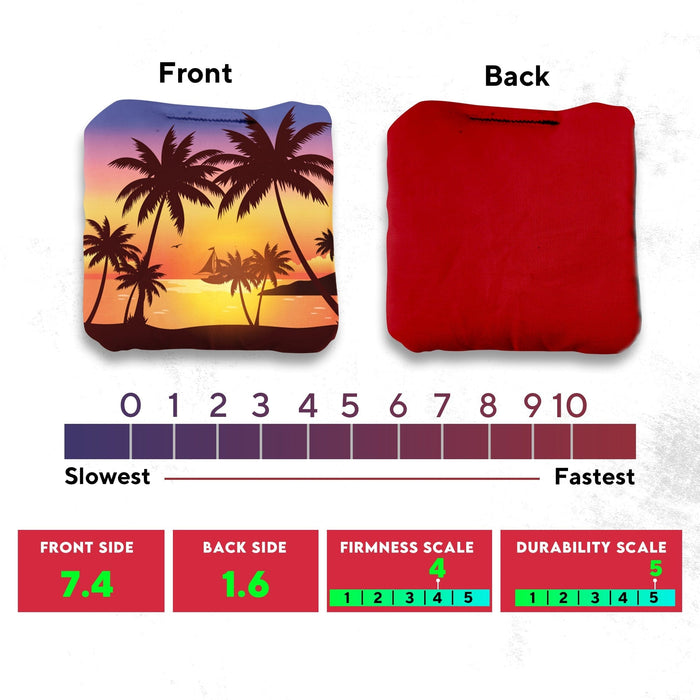 Purple Green Beach Cornhole Bags - Set of 8