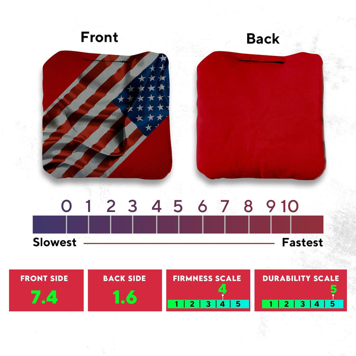Sideway Flag Cornhole Bags - Set of 8