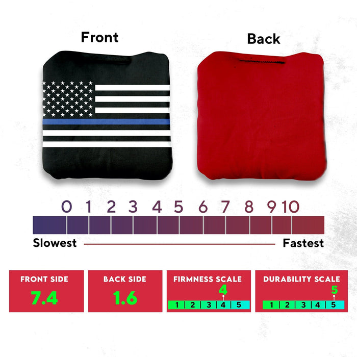 Blue Lines Flag Cornhole Bags - Set of 8
