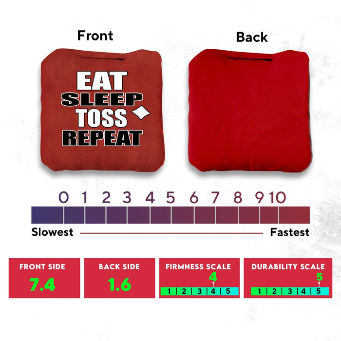 Eat Sleep Toss Repeat Cornhole Bags - Set of 8