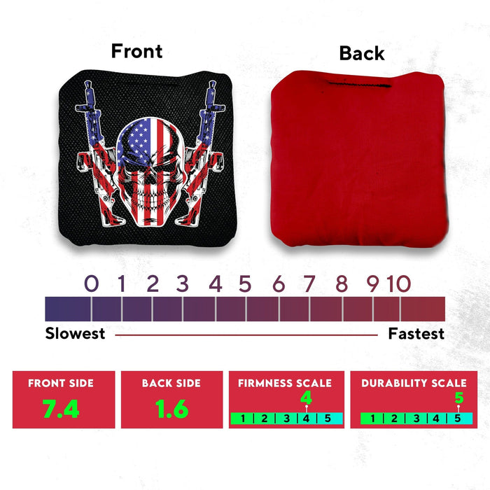 Flag Skull Guns Cornhole Bags - Set of 8