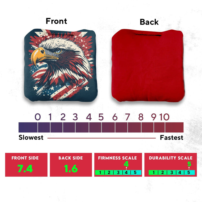 Red Gold Eagle Cornhole Bags - Set of 8