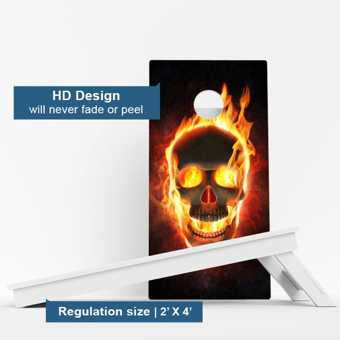 Boards Fire Skull Weather Proof Cornhole Boards